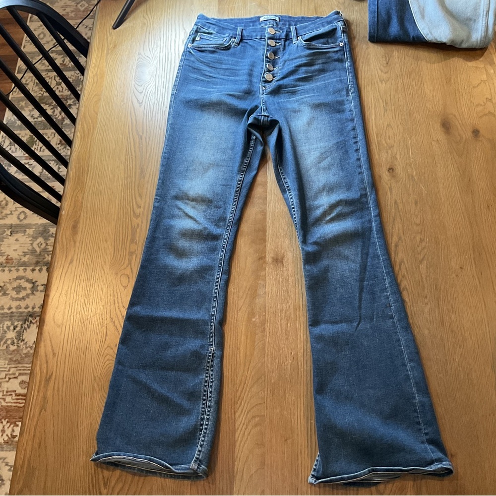 Dear John Alto Split Hem Ankle Flare Denim Blue Jeans Size 28 Inseam 31.5 Inseam